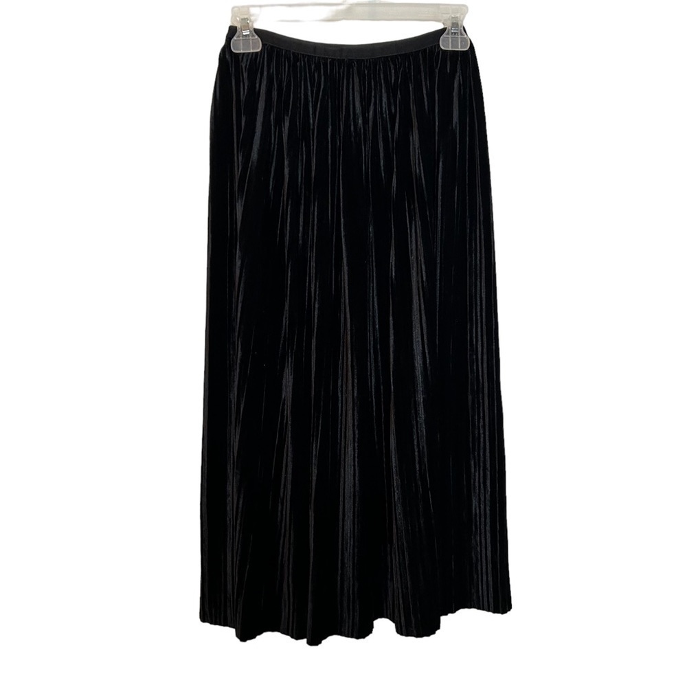 Queenshop Fully Lined Velvet Pleated Midi Skirt